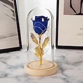 billiga Dekorativa ljus-Moderskapsdag Simulerad Ros LED Dekorativ Nattlampa 21.5 * 11.5CM Gåva till Flickvän Hustru och Mor Glas Lock AAA Batteribox Inomhus Sovrums Ornament Ljus Atmosfärsljus