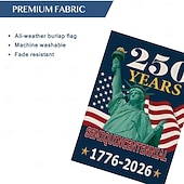 cheap America 250-US 250th Anniversary America 250 Years Home Garden Flag Patriotic Banner Statue of Liberty Design Semiquincentennial 1776-2026 celebration 4th of July Independence Day