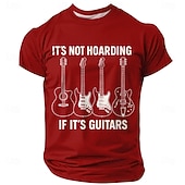 preiswerte Musik- und Instrumenten-Grafik-T-Shirts-Herren Gitarre Lustiger Slang T Shirt Kurzarm T-Shirt 3D-Druck Rundhalsausschnitt Hemd Mode Täglich Täglich Straße Blau Schwarz Rote Sommer Frühling Bekleidung S M L XL XXL XXXL