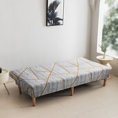 abordables Couverture du canapé Futon-Housse de canapé-lit extensible en tissu imprimé, disponible en 3 tailles différentes, housse de canapé sans accoudoirs, housse de banc élastique, protection décorative pour le Nouvel An, décoration