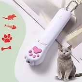 رخيصةأون لعب القطط-لعبة قطط كهربائية قابلة لإعادة الشحن عبر منفذ USB، مزودة بإضاءة متعددة الأنماط، وعصا تفاعلية لإثارة القطط &amp;قطط صغيرة