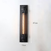 olcso Beltéri falilámpák-fali lámpatest, ipari cső alakú mennyezeti lámpa fémkerettel, fekete színben, egyetlen Edison fuvola lámpa előszobai verandaszekrénybe