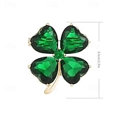  Szent Patrik-napi lóhere bross, zöld műkristályos lóhere kitűző, ruházati kiegészítő, ír ünnepi ékszer