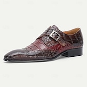 billige Klassiske Pensko-Herreloafers i skinn med krokodillemønster, elegant spennedesign, premium formelle sko for forretnings- og spesielle anledninger