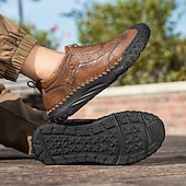 baratos Sapatos Casuais com Cadarço-Tênis masculino marrom estiloso – leve, confortável e com design respirável para uso o dia todo, ideal para o dia a dia e eventos casuais.