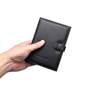 cheap Universal Phone Bags-Genuine Leather Passport HolderFull Grain Leather Passport Holder Wallet Cover for Men and Women Travel