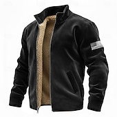 זול פולו 250 פטריוטי-ארצות הברית 250 שנות השנה Anniversary גברים דגל אמריקאי חליפה סווטשירט ישן רטרו צווארון זקוף רוכסן חוץ מתנה יציאה כחול שחור חום ירוק כיס קדמי רוכסן סתיו חורף