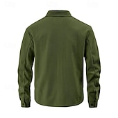 abordables camisa con botones para hombre-Hombre Camisa Camisa casual Camisa de playa Camisa de Pana Abotonar la camisa Negro Marrón Verde Ejército Albaricoque Gris Manga Larga Color sólido Diseño Diario Vacaciones Bolsillo Ropa Moda Casual