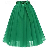 baratos anágua-Fantasia fantasia saia de tule Saia Tutu Anos 50 Retro Vintage Anos 80 Multi Camadas Inchado Neon Adulto Mulheres Dia Das Bruxas Carnaval Festa Espetáculo Dança Balé Vestir-se