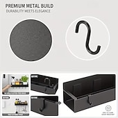 Недорогие Стойки для хранения-2 магнитных органайзера для холодильника с 4 съемными крючками, магнитная полка для хранения без сверления, боковая полка для хранения на холодильнике, компактные аксессуары для кухни и ванной,