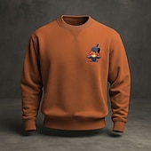 billiga 3D-tröjor för män-Amerikas 250-årsjubileum Herr Tröja Rund hals Blå Ljusblå Svart Gul Grön Vinter Vår &amp; Höst Designer S M L XL 2XL 3XL