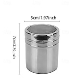 halpa Keittiövälineet ja -laitteet-tomusokerisirotin, pölypurkki ruostumattomasta teräksestä, pölypurkki hienosilmäinen jauhepurkki kannella, jauhoannostelija suklaajauheelle, leivontatarvikkeet, keittiötarvikkeet
