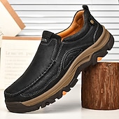 ieftine Pantofi casual slip-on-Teniși bărbătești maro din piele întoarsă și piele ecologică, cu design respirabil – încălțăminte sport și rezistentă, perfectă pentru activități în aer liber, alergare și ținute casual