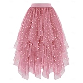 Χαμηλού Κόστους Κάτω-Φανταστική φορεσιά Φούστα από τούλι Ρετρό / Βίντατζ Δεκαετία '80 Πολυεπίπεδο High Low Φουσκωμένος Ενηλίκων Γυναικεία Απόκριες Πάρτι Επίδοση Χορός Μπαλέτο Ντύνομαι