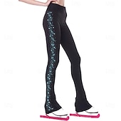 preiswerte Eiskunstlaufhosen &amp; Leggings-Eiskunstlaufhose Damen Mädchen Eislaufen Unterteile Schwarz Blau Gold Dehnbar Training Wettbewerb Eiskunstlaufkleidung Thermowarm Kristall / Strass Eislaufen Eiskundstlauf