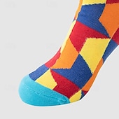abordables calcetines de hombre-Hombre 5 pares Calcetín Calcetines para correr Calcetines informales Azul Piscina Rojo Color Geométrico Exterior Ropa de calle Vacaciones Medio Todas las Temporadas Moda Ropa de calle