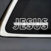 billiga Väggklistermärken-5 st Jesus - vägen, sanningen, livet kristna vinyldekaler, inspirerande bibelvers vattentäta avtagbara klistermärken, trosbilklistermärken för bilar, lastbilar, bärbara datorer, kristna gåvor