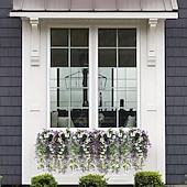 levne Umělé květiny-4 svazky závěsných umělých macešek, venkovní umělá květinová dekorace, UV odolné realistické umělé květiny pro venkovní zahradu, verandu, balkon, interiér domu a svatební dekorace