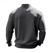 billiga Basic sweatshirts-Herr Tröja Kvartströja med dragkedja Svart Ljusgrå Halv dragkedja Slät Ledigt Dagligen Sport &amp; Utomhus Streetwear Grundläggande Höst Vinter Kläder Pull Tröjor Långärmad