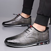 economico Scarpe Casual con Lacci-scarpe casual da uomo con stampa coccodrillo nera, scarpe da sposa formali uniche per lo sposo e i testimoni, perfette per cerimonie e ricevimenti nuziali all'avanguardia