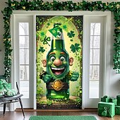 Χαμηλού Κόστους Γκαράζ &amp; Πινακίδες Πόρτας-Ημέρα St. Patrick Αφίσες Κάλυμμα πόρτας Πανό εξωτερικού χώρου Πράσινο καπέλο Τριφύλλι χαριτωμένο στυλ 3D Πάρτι Κοιτώνας Δωμάτιο Εφήβων Κοιτώνας Κολλεγίου Υπνοδωμάτιο Guys Man Cave Frat Φόντα λήψης