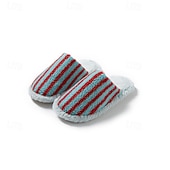 cheap Home Slippers-Cotton Slippers for Women Closed Toe Color Block Plush Striped Furry Indoor Home Soft Cozy House Slippers