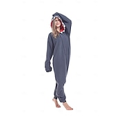 ieftine Costum de animal-Pijamale Kigurumi Costum de grup Costumul Onesie Animal Rechin Cald Confortabil Capișon Lână  Adulți Bărbați Pentru femei Unisex Halloween Carnaval Petrecere Performanță homewear Îmbrăcați-vă