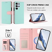 ieftine Carcasă Samsung-telefon Maska Pentru Samsung Galaxy S26 Ultra Plus S25 Ultra Plus S24 Ultra Plus S23 Ultra Plus S24 FE S22 Plus Ultra S23 FE Portofel Card rezista Acceptă încărcarea fără fir cu curea de mână Retro