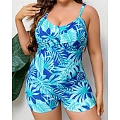 Χαμηλού Κόστους Rash Guards One Pieces-Γυναικεία Μαγιό Ολόσωμα κομμάτια Μαγιό Plus Size Τροπικό Πολύ Ελαφρύ (UL) Προστασία UV Ελαστικό Αμάνικο Μαγιό Σέρφινγκ Ψαροντούφεκο Καλοκαίρι