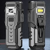 tanie Latarki-Latarka COB LED o dużej jasności z akumulatorem 1200 mAh, magnetycznym powerbankiem, cyfrowym wyświetlaczem poziomu naładowania baterii, oświetleniem wielotrybowym z klipsem, konstrukcją ABS do