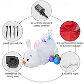 levne Zahradní osvětlení-Nafukovací velikonoční dekorace s LED světly 2,4 m/8 stop, králíček, velikonoční vajíčko, vnitřní/venkovní, nádvoří, zahrada, trávník, párty, slavnostní atmosféra, dekorativní světla, rekvizity