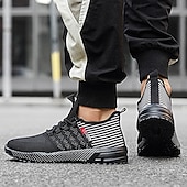 abordables Baskets Décontractées-Chaussures de course noires en mesh pour hommes – baskets athlétiques légères avec tige respirante, idéales pour la course, la salle de sport et les activités sportives.