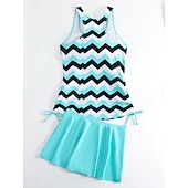 Χαμηλού Κόστους Τανκίνι-Γυναικείο Μαγιό Ταγκίνι 2 Τεμαχίων Φούστα Έλεγχος Κοιλιάς Ψηλός Ορθοστάτης Σλιμ Ανοιχτή Πλάτη Διακοπές Παραλία Φορέματα Σημαία Ράσβερ  U Λαιμός Αμάνικο