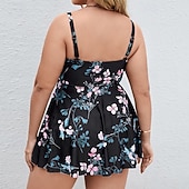 abordables Surfing Tankinis &amp; Bikinis-Mujer Traje de baño 2 Piezas Trajes de baño Floral Tropical Escote en V Elástico Sin Mangas Bañadores Surf Playa Vocación Verano