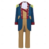 preiswerte Outfits-Set 250-jähriges Jubiläum USA Retro Vintage Mittelalterlich Outfits langarm George Washington Kolonial Revolutionskrieg Kostüm Herren Karnevalskostüm Karneval Unabhängigkeitstag 4. Juli Erwachsene
