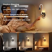 billige Bordlamper-Sensorlampe med justerbar stang, bordlampe med berøringsfri bevegelseskontroll, nattbordlampe for soverom/stue