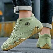 economico Stivaletti alla caviglia-stivali da uomo in similpelle verde fatti a mano: design unico e resistente con vestibilità comoda, ideali per l'uso casual, all'aperto e quotidiano