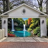 abordables Bannières de Garage et de Porte-tapisserie Couverture de porte de garage Grande suspension Cascade 森林 3D Soirée Outdoor Arrière-plans de prise de vue Porte d'Entrée Décoration d'intérieur