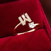 ieftine Inele-1 buc Inel For Pentru femei Zirconia cubică Transparent Zilnic Cadou Concediu Articole de ceramică Scrisă