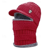 Недорогие Шляпы-Универсальные Шляпа Зимние шапки С защитой от ветра Теплый Повседневные на открытом воздухе Для улицы Вязанные Чистый цвет