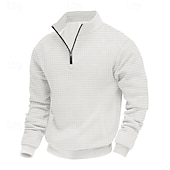 billiga Basic sweatshirts-Herr Tröja Kvartströja med dragkedja Svart Ljusgrå Halv dragkedja Slät Ledigt Dagligen Sport &amp; Utomhus Streetwear Grundläggande Höst Vinter Kläder Pull Tröjor Långärmad