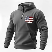  4 luglio 2026 250° Giorno della Memoria Felpa con Cappuccio Collo Giro Bandiera Statunitense Uomo Stile Streetwear Casual Outdoor