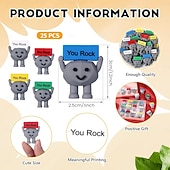 ieftine Cadouri-25 de jucării mini din cauciuc "You Rock", cadouri pozitive, "You Rock", figurine mini, decorațiuni și încurajări, cadouri motivaționale de ziua de naștere pentru colegi, personal și profesori