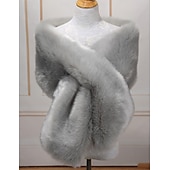 preiswerte Pelzschals-Kunstpelz-Umhänge Damenumhang Elegant Vintage Ärmellos Kunstpelz Hochzeit Schals Mit Unifarbe Für Party Herbst