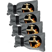 economico riscaldamento e raffreddamento-Set da 4 pezzi di coperture per rubinetti esterni per l'inverno, protezioni isolate per rubinetti esterni, protezione dal gelo, durevoli e resistenti alle intemperie, essenziali per la sicurezza