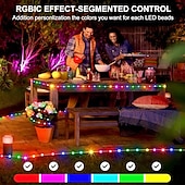 abordables Guirlandes lumineuses USB-Guirlande lumineuse colorée Bluetooth App étanche en fil de cuir effet coloré de course de chevaux guirlande féerique lumières décoratives d'ambiance pour arbres mariage festival fête du Nouvel An