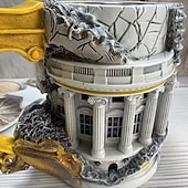 billige Krus og kopper-Noen løy, rivingskrus, keramisk kaffekopp formet som 3D-gravemaskin i harpiks med hank, morsom gaveidé med byggemotiv til kontor og hjem, daglig bruk