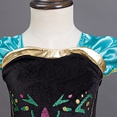 Недорогие Костюмы для девочек-Снежная Королева Морозный Сказка Принцесса Анна Платье девушки цветка Костюм для тематической вечеринки Тюль Платья Косплей for Девочки Детские Рождество Карнавал Маскарад Свадьба Свадебный гость