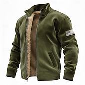 זול פולו 250 פטריוטי-ארצות הברית 250 שנות השנה Anniversary גברים דגל אמריקאי חליפה סווטשירט ישן רטרו צווארון זקוף רוכסן חוץ מתנה יציאה כחול שחור חום ירוק כיס קדמי רוכסן סתיו חורף