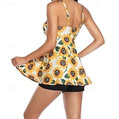 abordables Surfing Tankinis &amp; Bikinis-Mujer Traje de baño con estampado floral Traje de baño Tankini Floral Tropical Control de barriga Elástico Sin Mangas Bañadores Surf Playa Vocación Verano